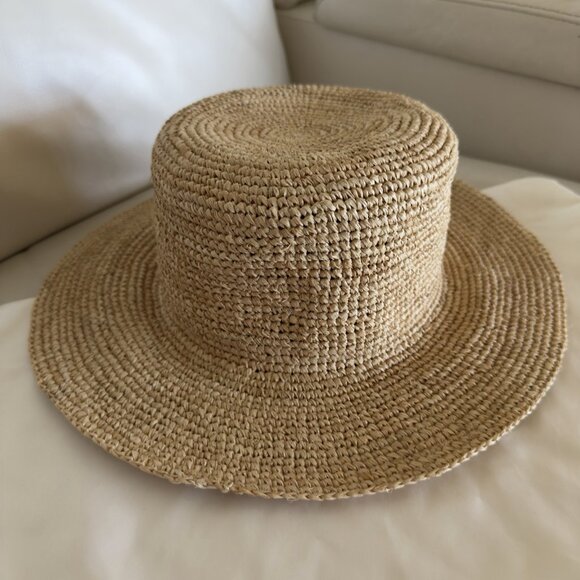 NWT GUCCI Monogram Embellished Raffia Hat Sz S - Picture 8 of 10